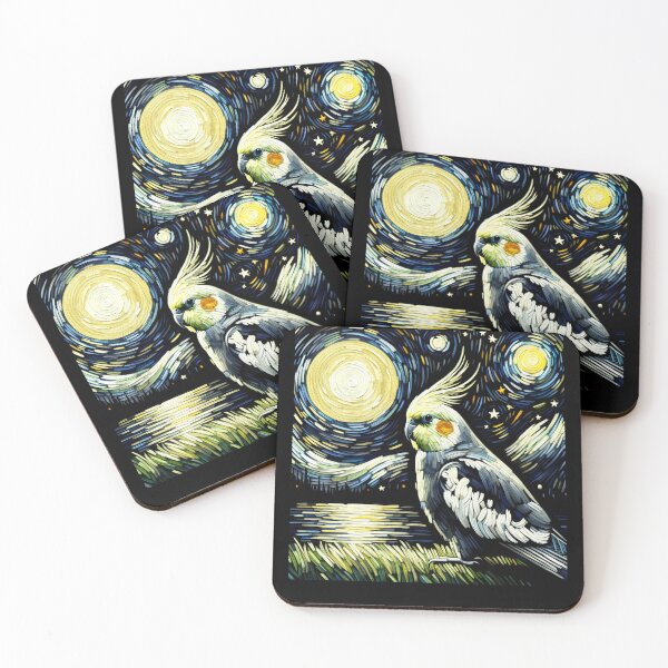 Item preview, Starry Night Cockatiel Parrot Van Gogh Bird Lover designed and sold by Kimberley King Art  King Art.