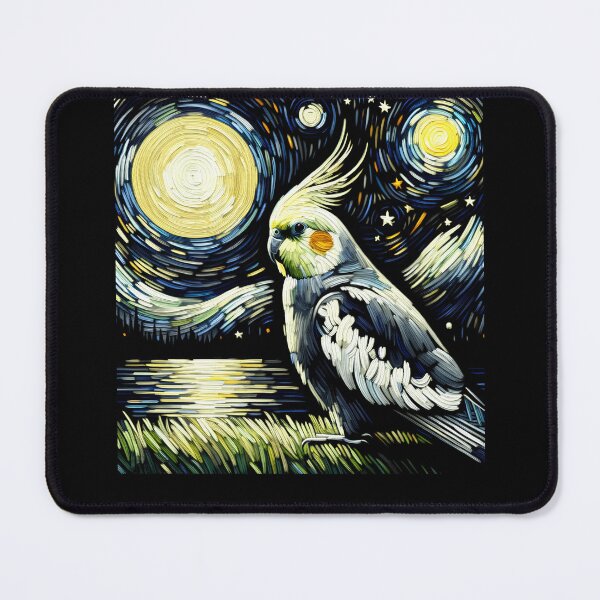 Item preview, Starry Night Cockatiel Parrot Van Gogh Bird Lover designed and sold by Kimberley King Art  King Art.