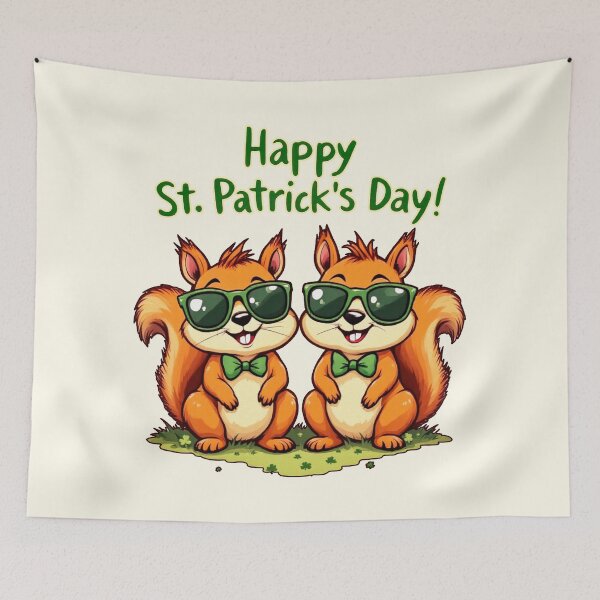 Item preview, St. Patrick’s Day Squirrel Duo designed and sold by SteadyRolling.