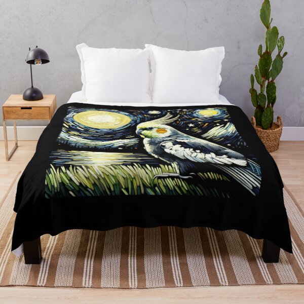Item preview, Starry Night Cockatiel Parrot Van Gogh Bird Lover designed and sold by Kimberley King Art King Art.