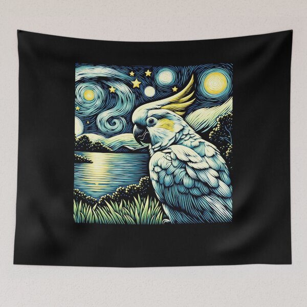 Item preview, Starry Night Cockatoo Parrot Van Gogh Bird Lover designed and sold by Kimberley King Art  King Art.