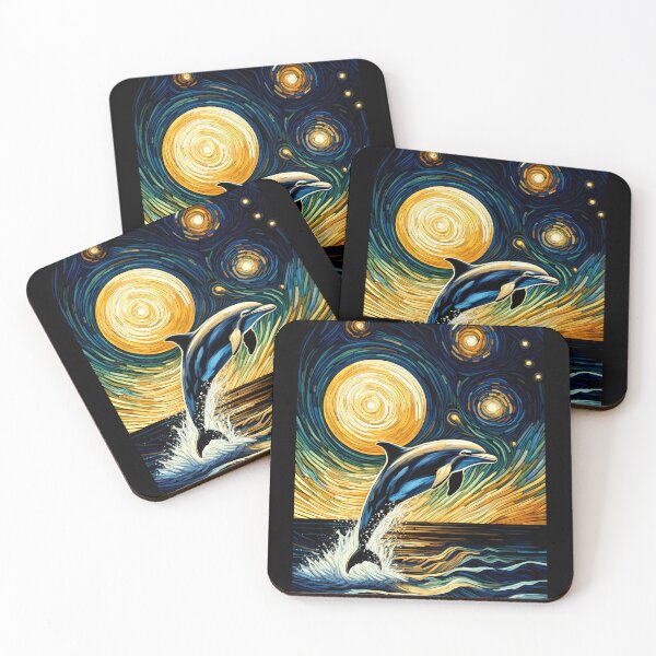 Item preview, Starry Night Dolphin Van Gogh Lover designed and sold by Kimberley King Art  King Art.