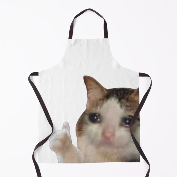 Item preview, Crying Cat Giving a Thumbs Up Meme – Funny Emotional Cat Art designed and sold by The Eclectic Cat.