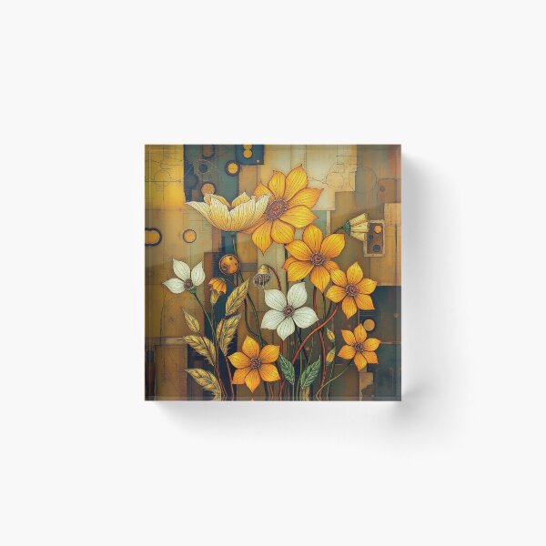 Item preview, A Beautiful Flower Garden painting inspired by Gustav Klimt designed and sold by Vintage Designs +.