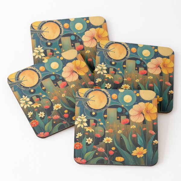 Item preview, A Beautiful Flower Garden painting inspired by Gustav Klimt designed and sold by Vintage Designs +.