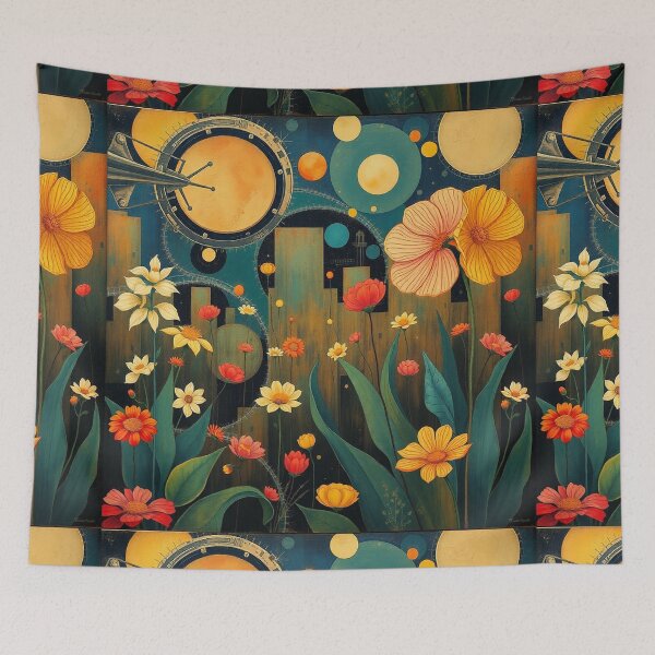 Item preview, A Beautiful Flower Garden painting inspired by Gustav Klimt designed and sold by Vintage Designs +.