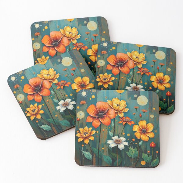 Item preview, A Beautiful Flower Garden painting inspired by Gustav Klimt designed and sold by Vintage Designs +.