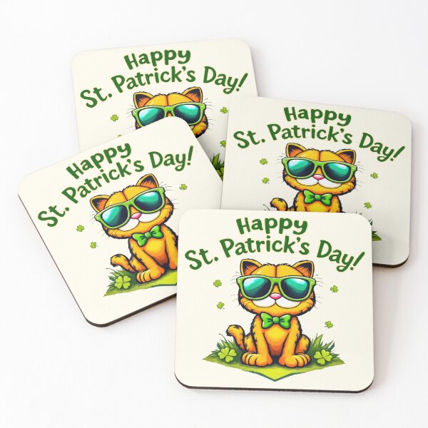 Item preview, St. Patrick’s Day Cool Cat designed and sold by SteadyRolling.