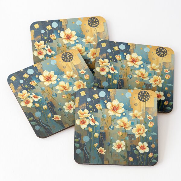 Item preview, A Beautiful Flower Garden painting inspired by Gustav Klimt designed and sold by Vintage Designs +.
