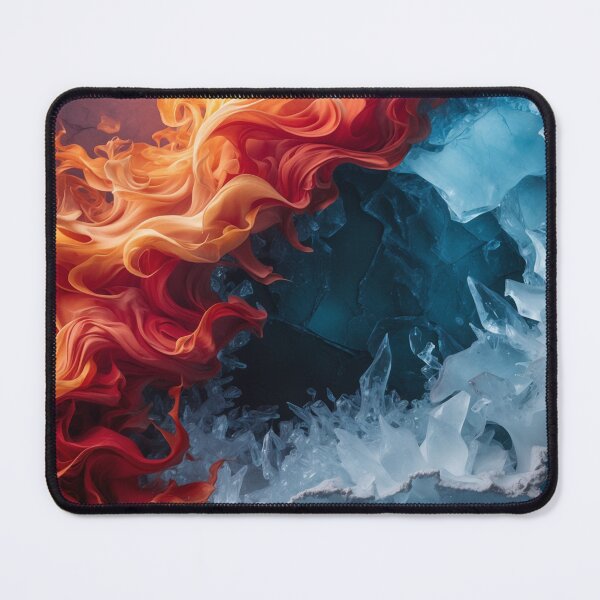 Fire vs Ice – Elemental Power Clash Mouse Pad
