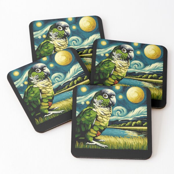 Item preview, Starry Night Green Cheek Conure Parrot Van Gogh Bird Lover designed and sold by Kimberley King Art  King Art.