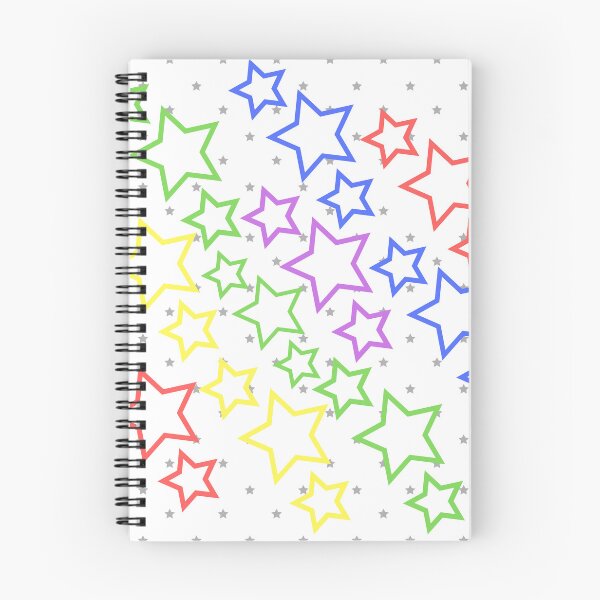 Aperçu de l'œuvre Étoiles arc-en-ciel sur fond blanc créée et vendue par KWGD - Kelly Woodward Graphic Designer.