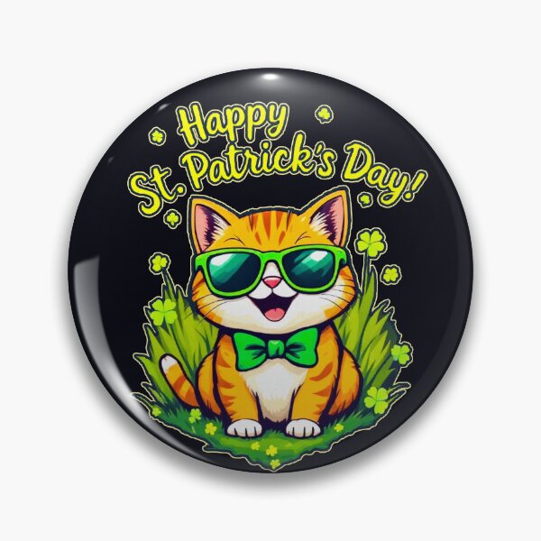 Item preview, St. Patrick’s Day Cool Cat 2 designed and sold by SteadyRolling.