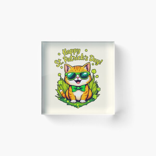 Item preview, St. Patrick’s Day Cool Cat 2 designed and sold by SteadyRolling.