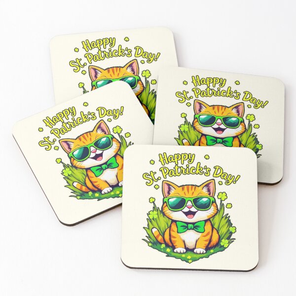 Item preview, St. Patrick’s Day Cool Cat 2 designed and sold by SteadyRolling.