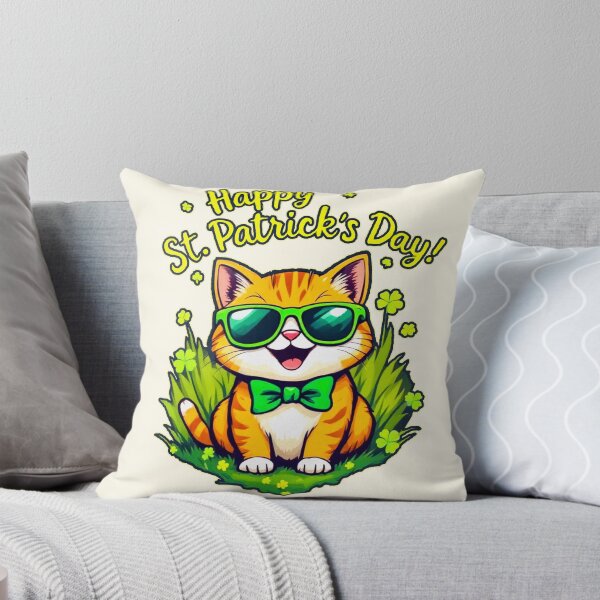 Item preview, St. Patrick’s Day Cool Cat 2 designed and sold by SteadyRolling.