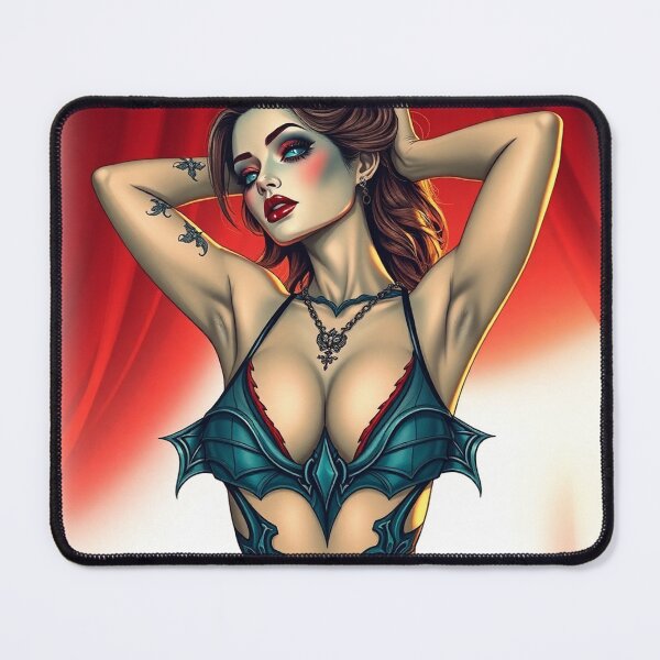 Item preview, Cool Beautiful Vampire demon fantasy punk horror Girl fantasy art illustration designed and sold by Vintage Designs +.