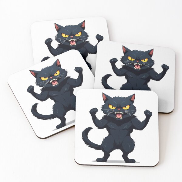 Item preview, Fierce Angry Black Cat – Aggressive Cat Art designed and sold by UniversalFlair.