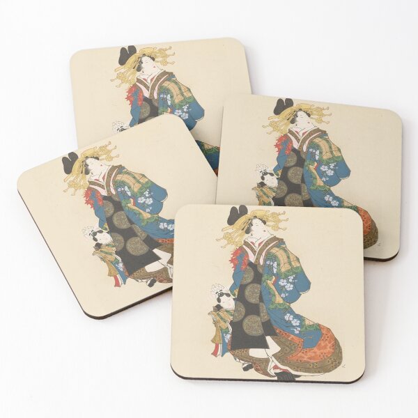 Item preview, ukiyo-e oiran asian beauty kimono designed and sold by FunkyBeaver.