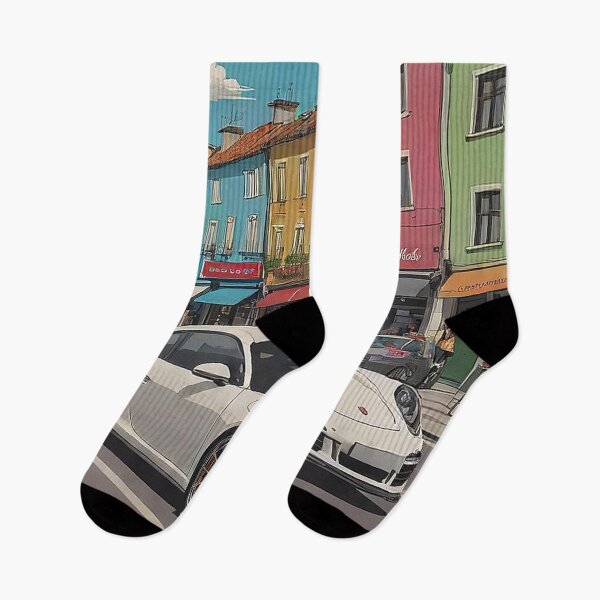 Item preview, ?️ Turbocharged Sports Car in European Street Art Print designed and sold by CARSOOTH.
