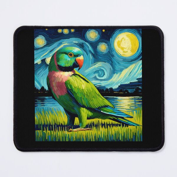 Item preview, Starry Night Indian Ringneck Parrot Van Gogh Bird Lover designed and sold by Kimberley King Art  King Art.