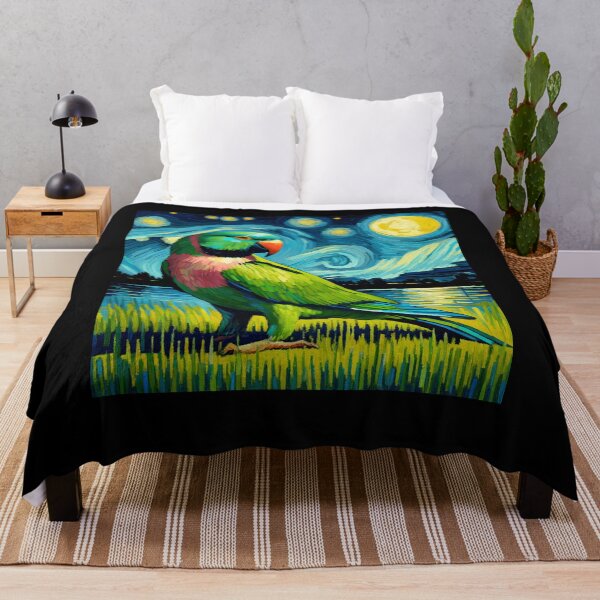 Item preview, Starry Night Indian Ringneck Parrot Van Gogh Bird Lover designed and sold by Kimberley King Art King Art.