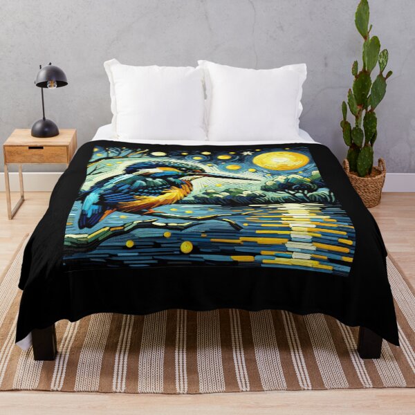 Item preview, Starry Night Kingfisher Van Gogh Bird Lover designed and sold by Kimberley King Art  King Art.