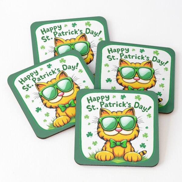 Item preview, St. Patrick’s Day Cool Cat 3 designed and sold by SteadyRolling.