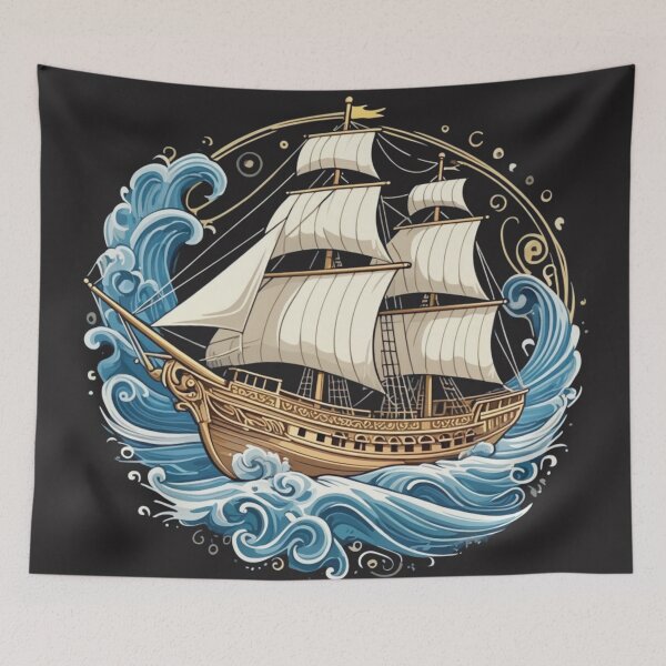 Item preview, Vintage Sailing Ship – Nautical Ocean Adventure Art designed and sold by DscapeDesigns.
