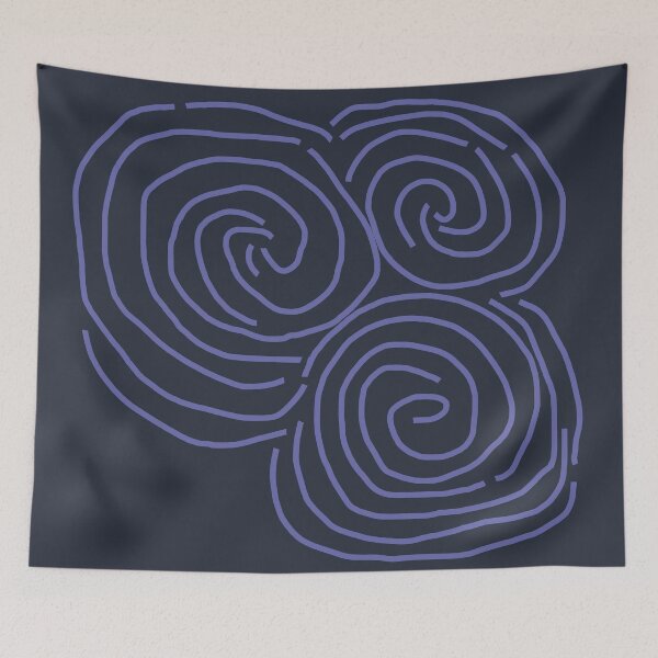 Item preview, Celtic Spiral Irish Roots Very Peri Line Drawing Newgrange designed and sold by ellenhenry.