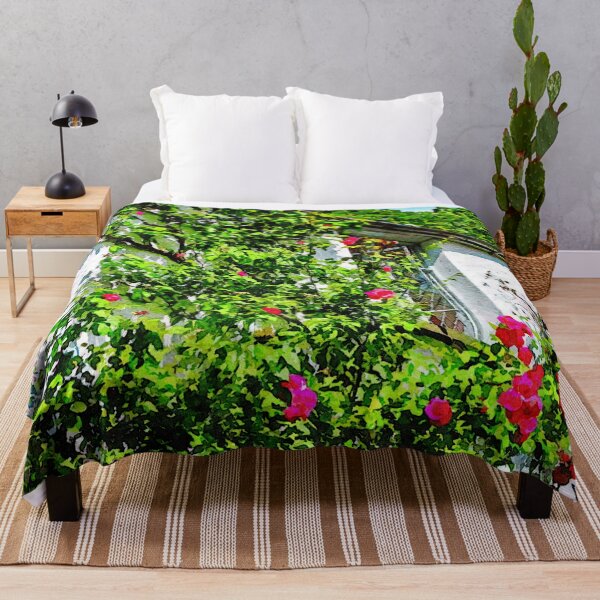 Item preview, Charming cottage with blooming roses and vibrant greenery designed and sold by GestaltImagery.
