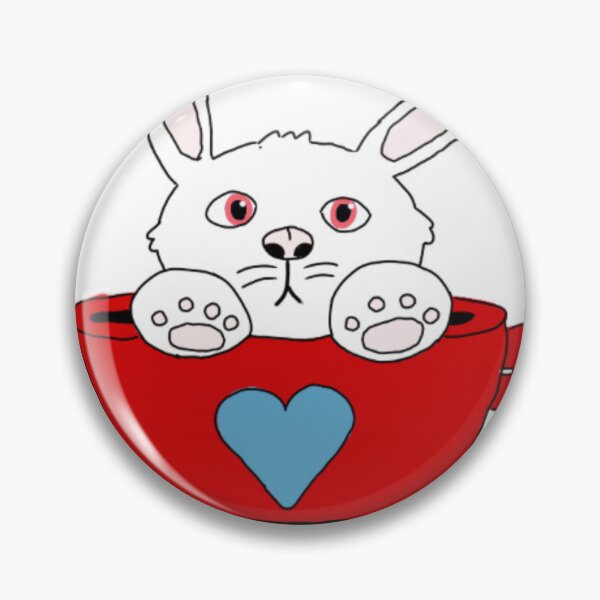 Item preview, White Rabbit in Love Tea Cup designed and sold by shannoncrafty.