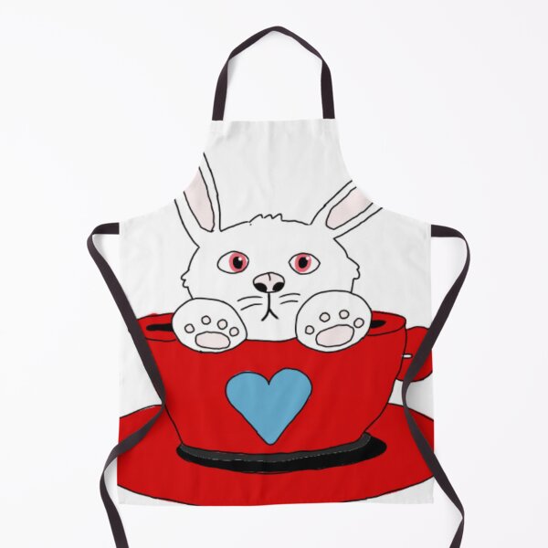 Item preview, White Rabbit in Love Tea Cup designed and sold by shannoncrafty.