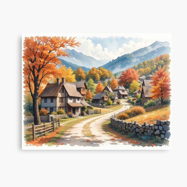 Item preview, a watercolor painting  of a Italian village designed and sold by Diggerscustom.