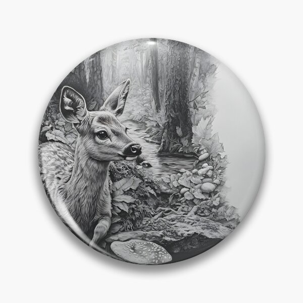 Item preview, Realistic deer pencil drawing designed and sold by Pencil-Art.