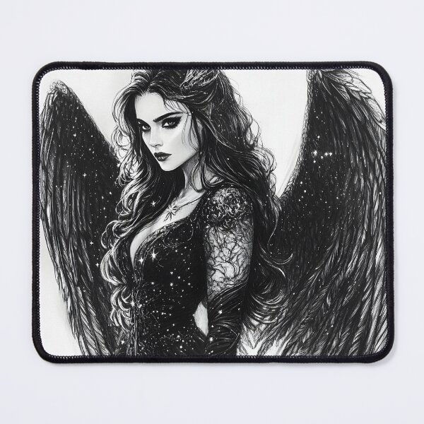 Item preview, Realistic Girl with Black Wings pencil drawing designed and sold by Pencil-Art.
