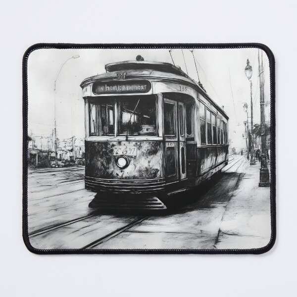 Item preview, Realistic Tram Pencil Drawing designed and sold by Pencil-Art.