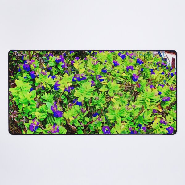 Item preview, Vibrant watercolor painting of California Lilac in a garden setting designed and sold by GestaltImagery.
