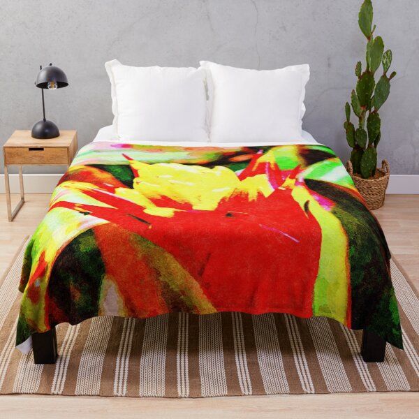 Item preview, Vibrant watercolor painting of a tropical bromeliad flower in vivid colors designed and sold by GestaltImagery.