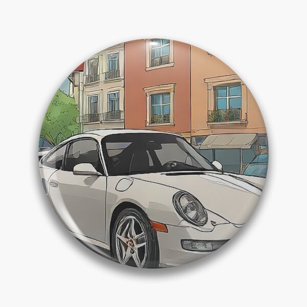 Item preview, Timeless White Sports Car in European Town – Digital Art designed and sold by CARSOOTH.