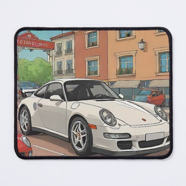 Item preview, Timeless White Sports Car in European Town – Digital Art designed and sold by CARSOOTH.