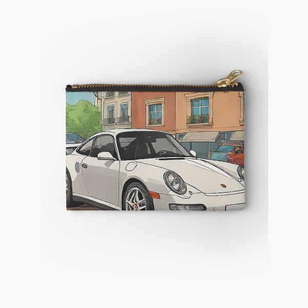Item preview, Timeless White Sports Car in European Town – Digital Art designed and sold by CARSOOTH.