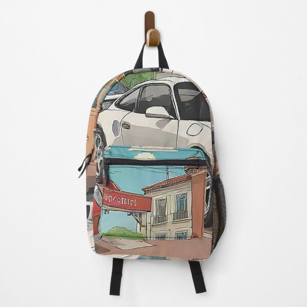 Item preview, Timeless White Sports Car in European Town – Digital Art designed and sold by CARSOOTH.