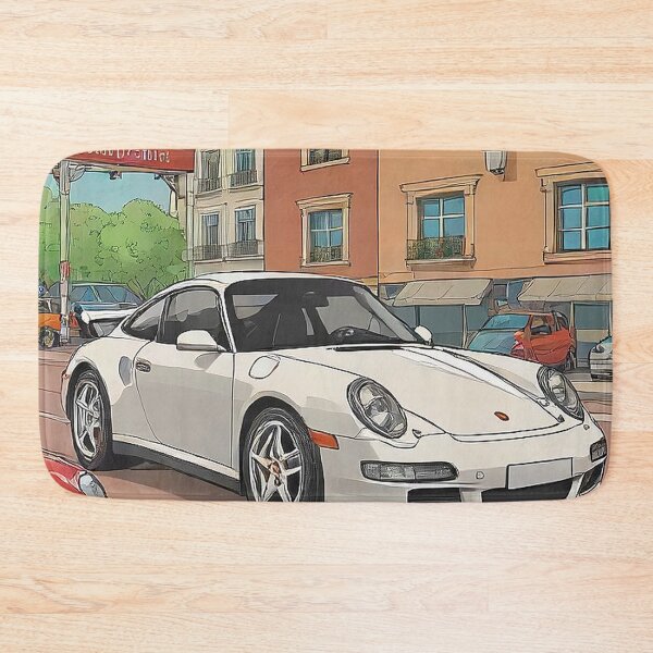 Item preview, Timeless White Sports Car in European Town – Digital Art designed and sold by CARSOOTH.