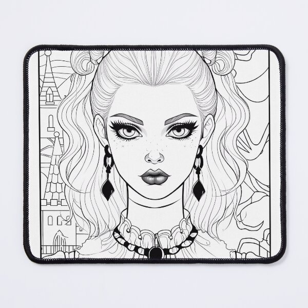 Item preview, Gothic Girl Coloring Page Pattern  designed and sold by DavidColoring.