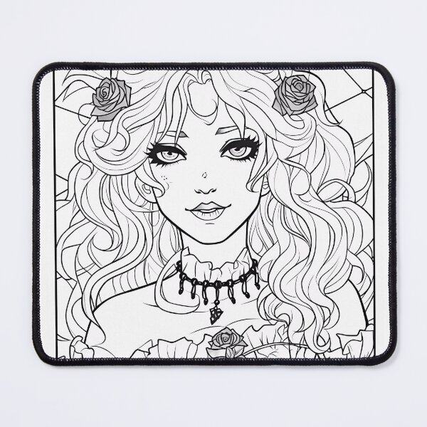 Item preview, Gothic Girl #2 Coloring Page Pattern  designed and sold by DavidColoring.