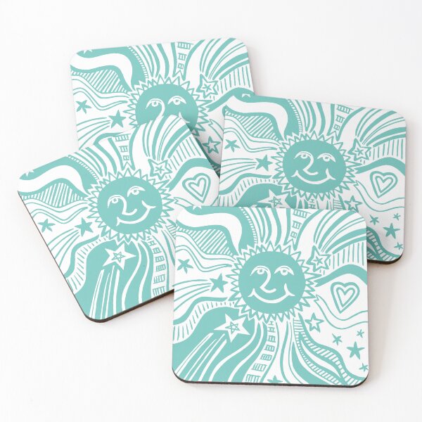 Item preview, Sun Print - Greeny Blue Background designed and sold by Helen McCartney Designs.