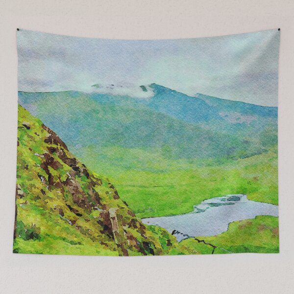 Item preview, Watercolor landscape of Conor Pass in the Dingle Peninsula, Ireland designed and sold by GestaltImagery.