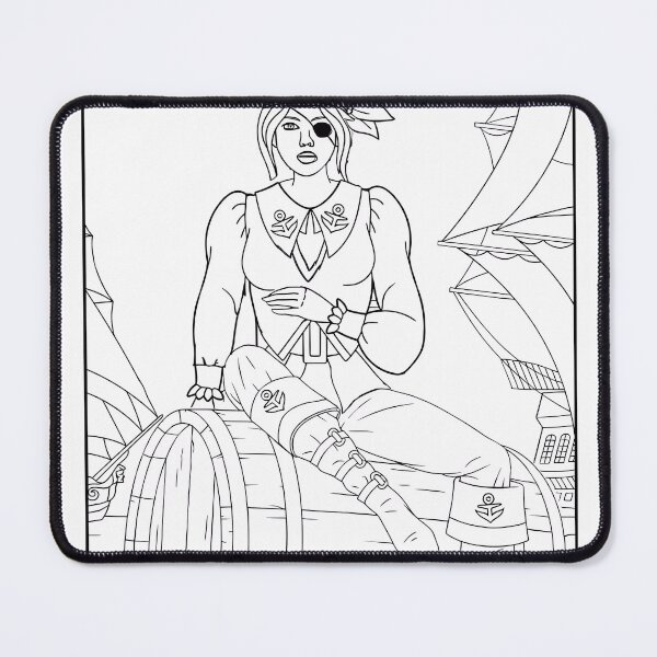 Item preview, Pirate Girl #4 Coloring Page Pattern designed and sold by DavidColoring.