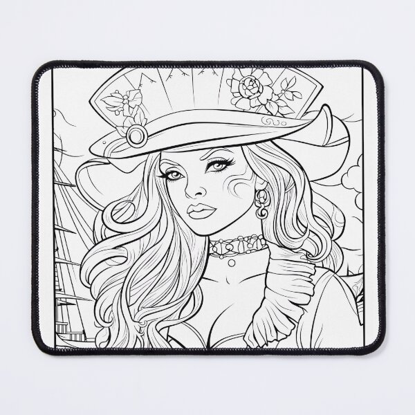 Item preview, Pirate Girl #5 Coloring Page Pattern designed and sold by DavidColoring.